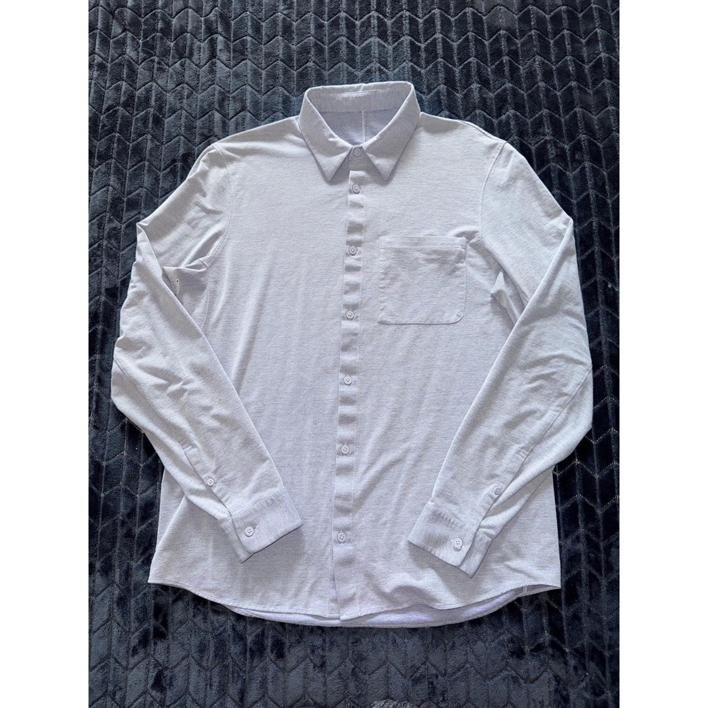 Lululemon Men's Soft Knit‎ Overshirt Snap Shacket Stretch Heather Gray Size M